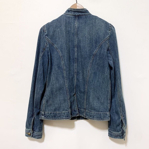 CHAPS Military Style Denim Jacket Button Front Long Sleeve Small - Picture 6 of 12